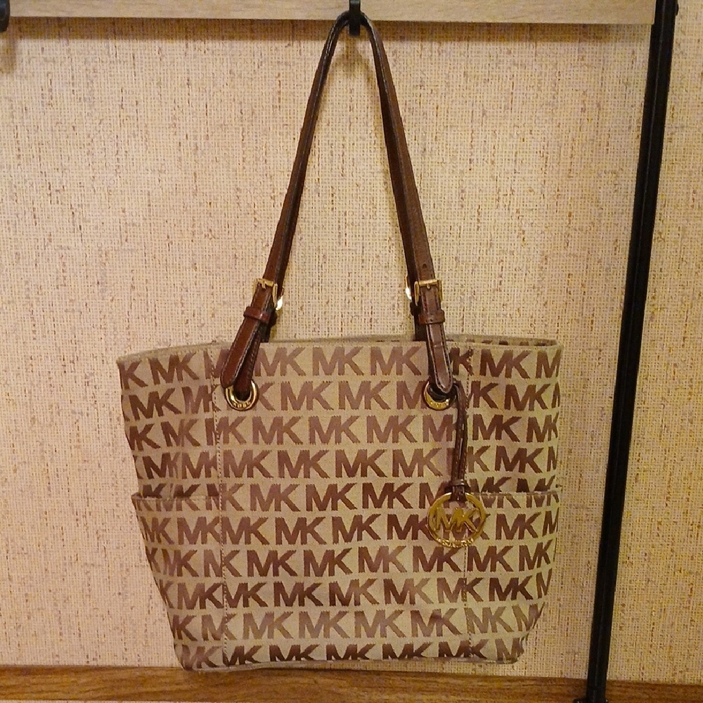 Michael Kors Tan MK Logo Tote